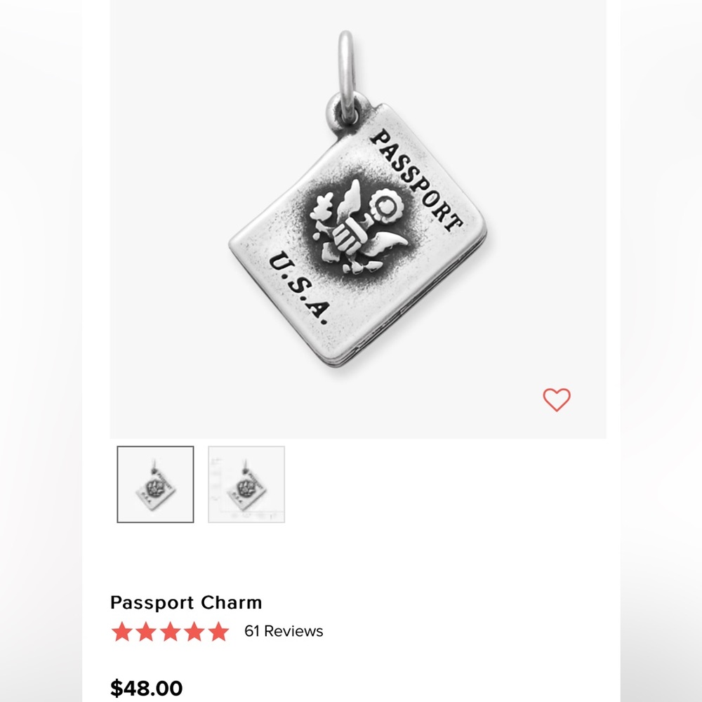James Avery Passport Charm